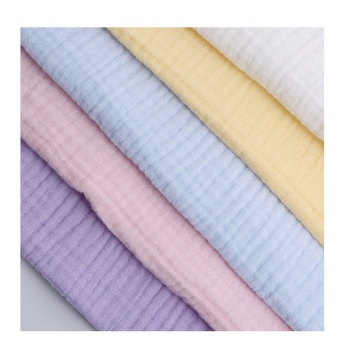 Manufacturer 100% cotton Crepe Double Gauze Layer Organic cotton Muslin fabric White Seersucker Manufacturer 100% cotton Crepe Double Gauze Layer Organic cotton Muslin fabric White Seersucker