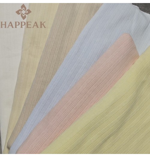 HAPPEAK Breathable Pure Combed Cotton Pointelle Fabric Soft White Knit Pointelle Stretch Fabric HAPPEAK Breathable Pure Combed Cotton Pointelle Fabric Soft White Knit Pointelle Stretch Fabric