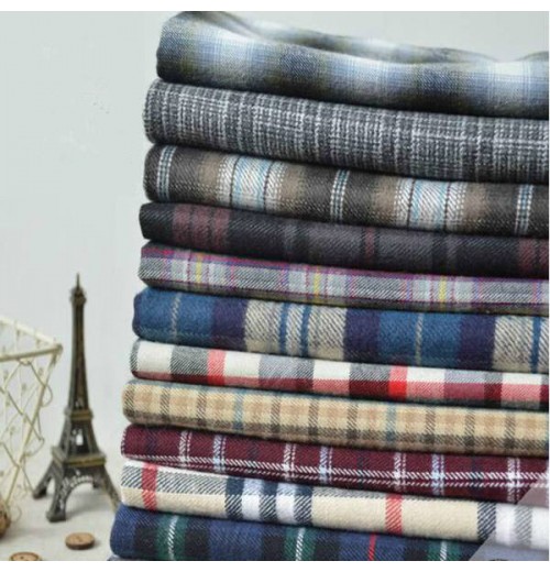 customized stocklots sleepwear CVC Soft 100% Cotton check design brushed flannel fabric customized stocklots sleepwear CVC Soft 100% Cotton check design brushed flannel fabric